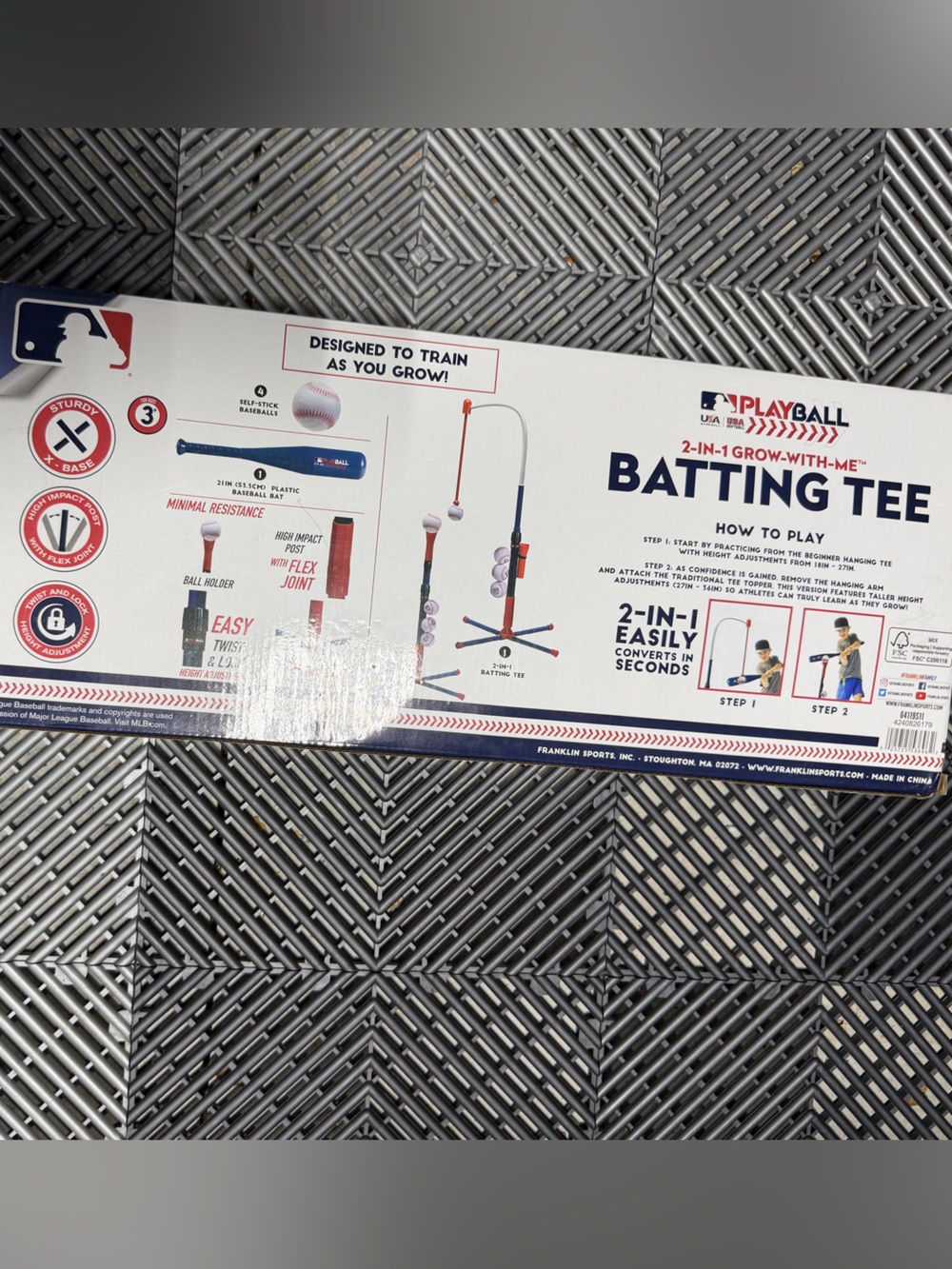 2-in-1 Grow-With-Me Batting Tee - White & Red NEW UNOPENED